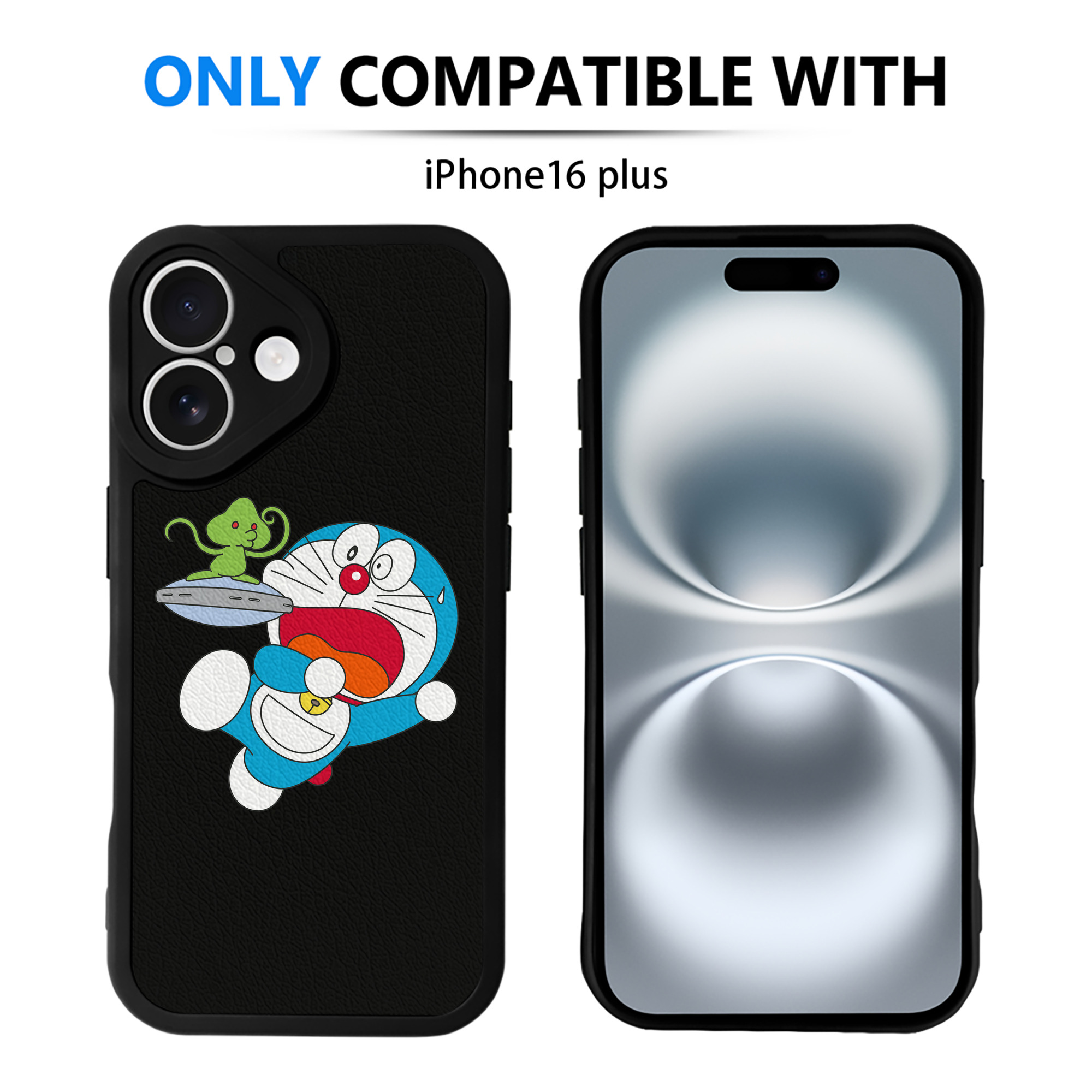 （画像用） ドラえもん Doraemon 【iPhone 16シリーズ対応】シリコンスマホケース（レザー調） 材質：シリコン